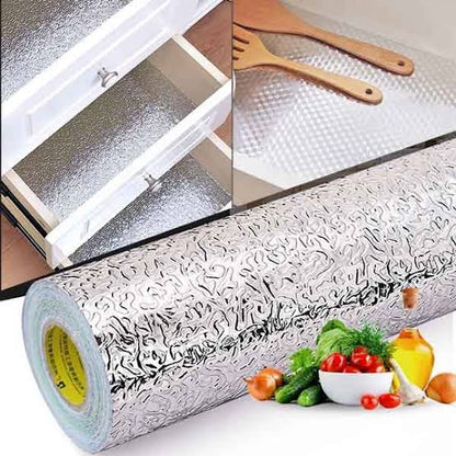 Adesivo de cozinha Haverit® Ultimate à prova de óleo | Folha de alumínio resistente ao calor e à água (5M×40CM)