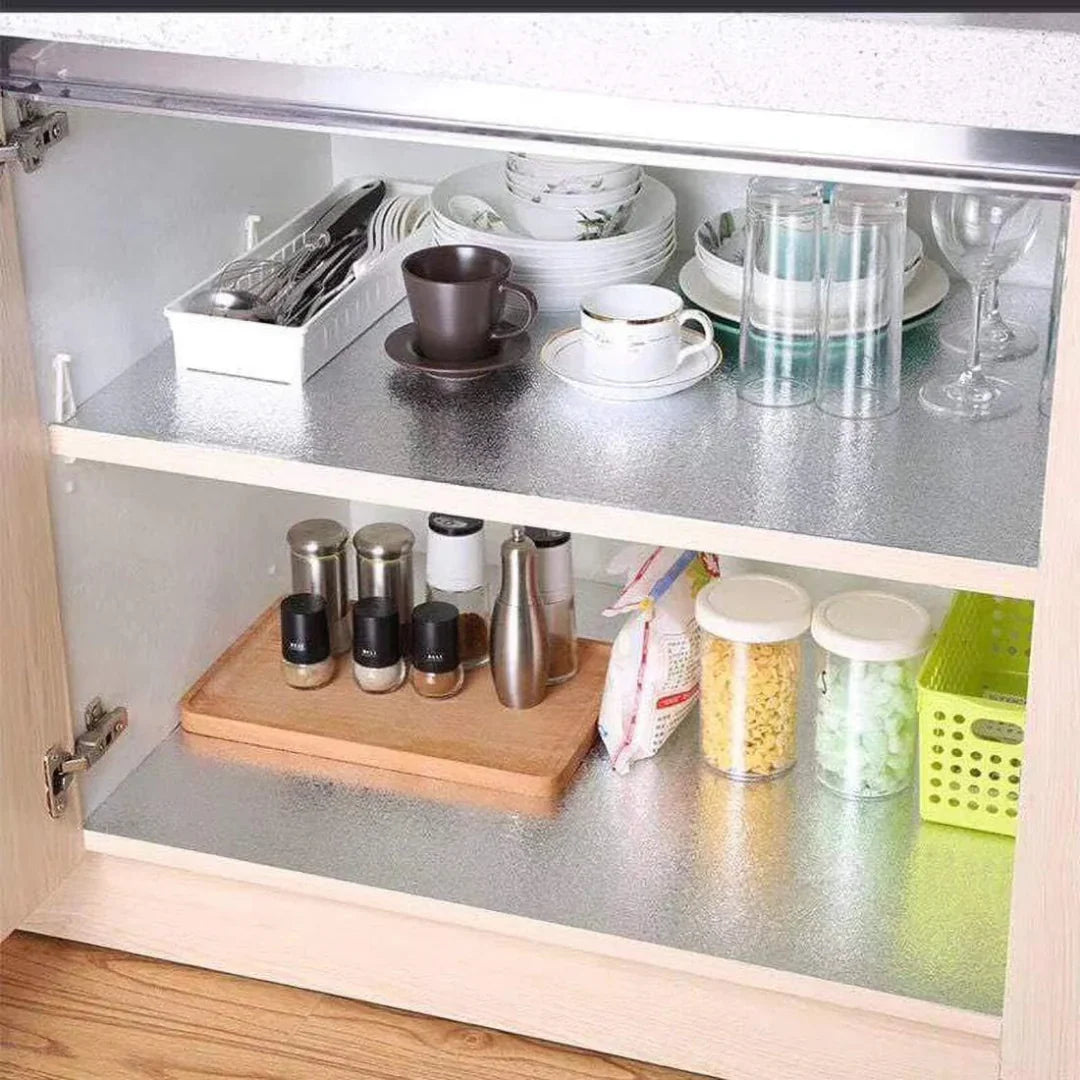 Adesivo de cozinha Haverit® Ultimate à prova de óleo | Folha de alumínio resistente ao calor e à água (5M×40CM)